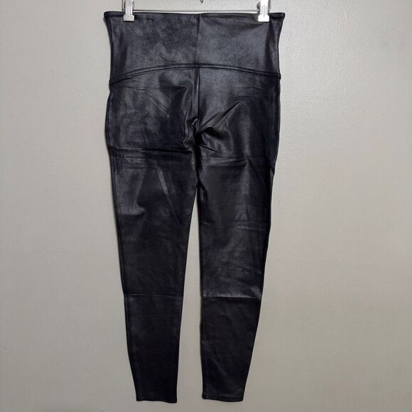 SPANX Faux Leather Fleece-Lined Legging-Tummy Control black size 1X - Picture 3 of 9